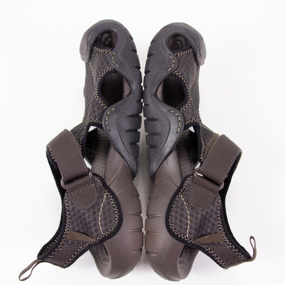 CROCS 15041 Men\'s Sz 8 Brown SwiftWater Mesh Fisherman Deck Sandals Water‎ Shoes main image 8